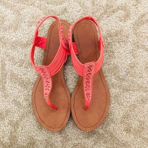 DONATING TMRW— Madden Pink Sequined Sandals 8.5